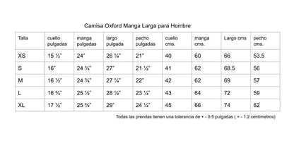 Camisa Manga Larga Oxford Marca Dacache