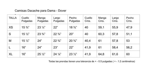 Blusa Manga Larga Polycotton Marca Dacache Dama